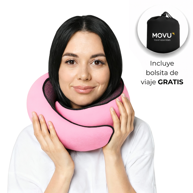 Almohada Cervical de Viaje Viscoelástica – Rosé